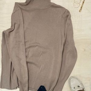 Neutral nude turtleneck sweater top
